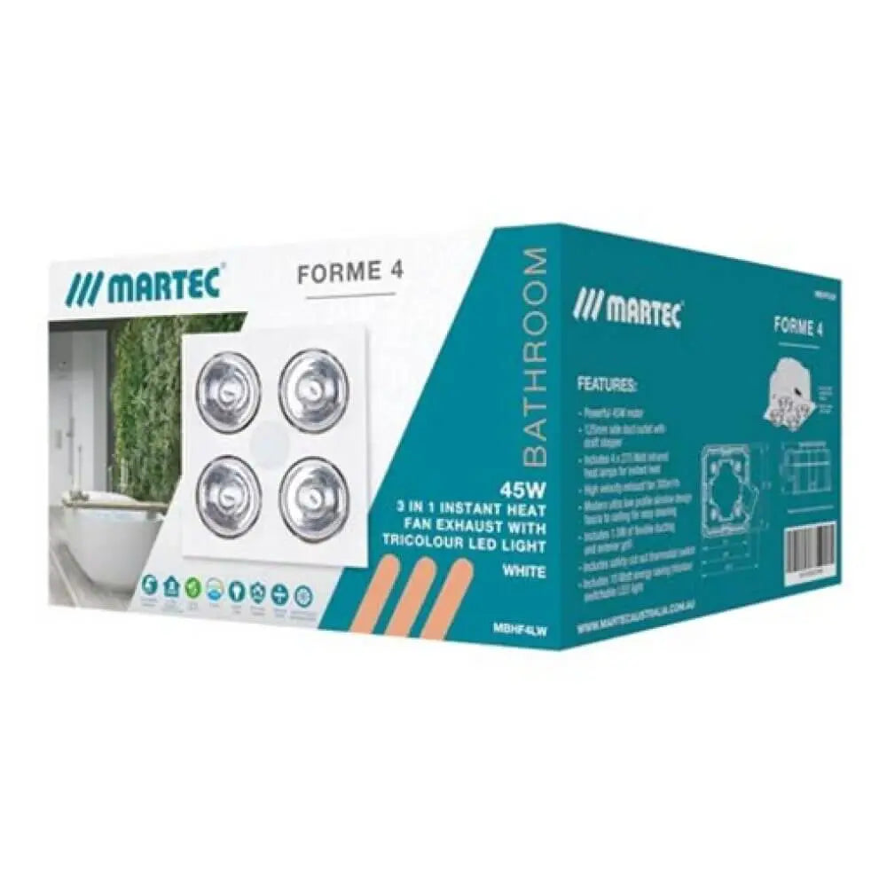 Martec Forme 4 Light 3-in-1 Bathroom Heater Exhaust Fan