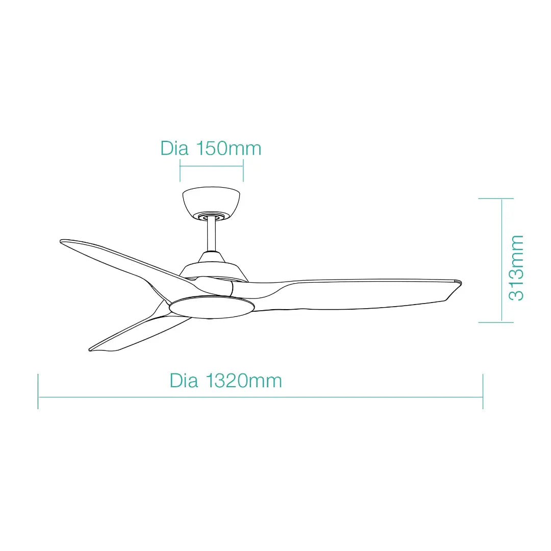 Martec Impact Dc Smart Ceiling Fan 52 Inch Wifi Remote