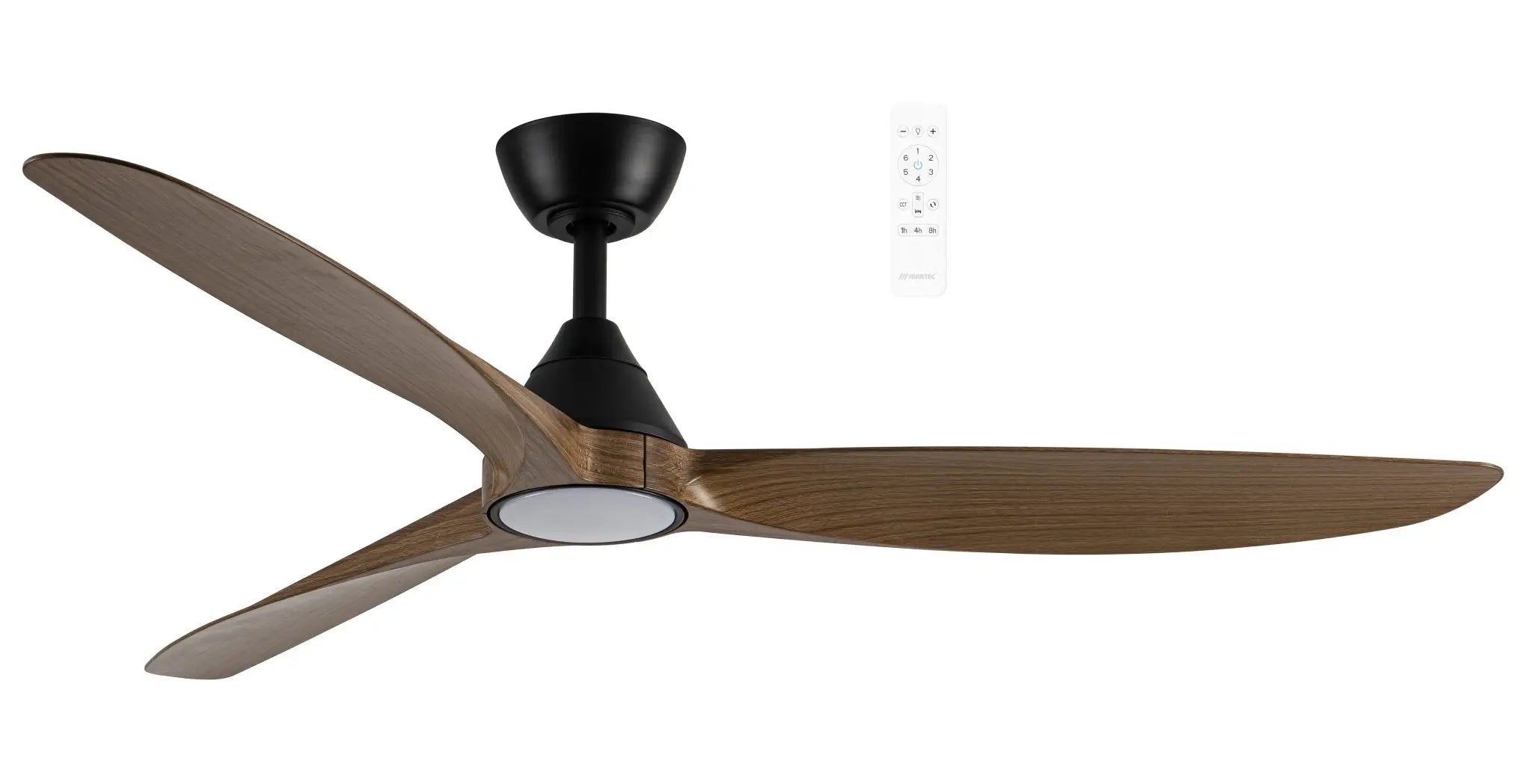 Seaforth 52″ Dc Smart Ceiling Fan with Wifi Remote - Matt Black / Teak