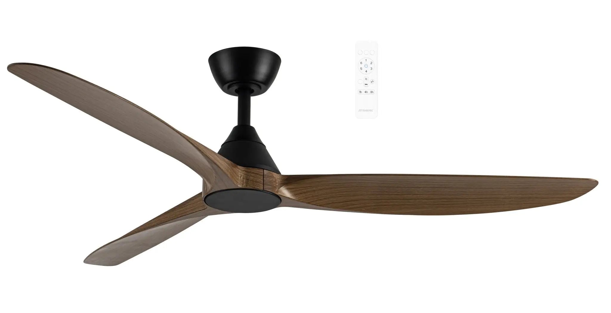 Martec Seaforth Dc 52 Inch Smart Wifi Ceiling Fan - Matt Black / Teak