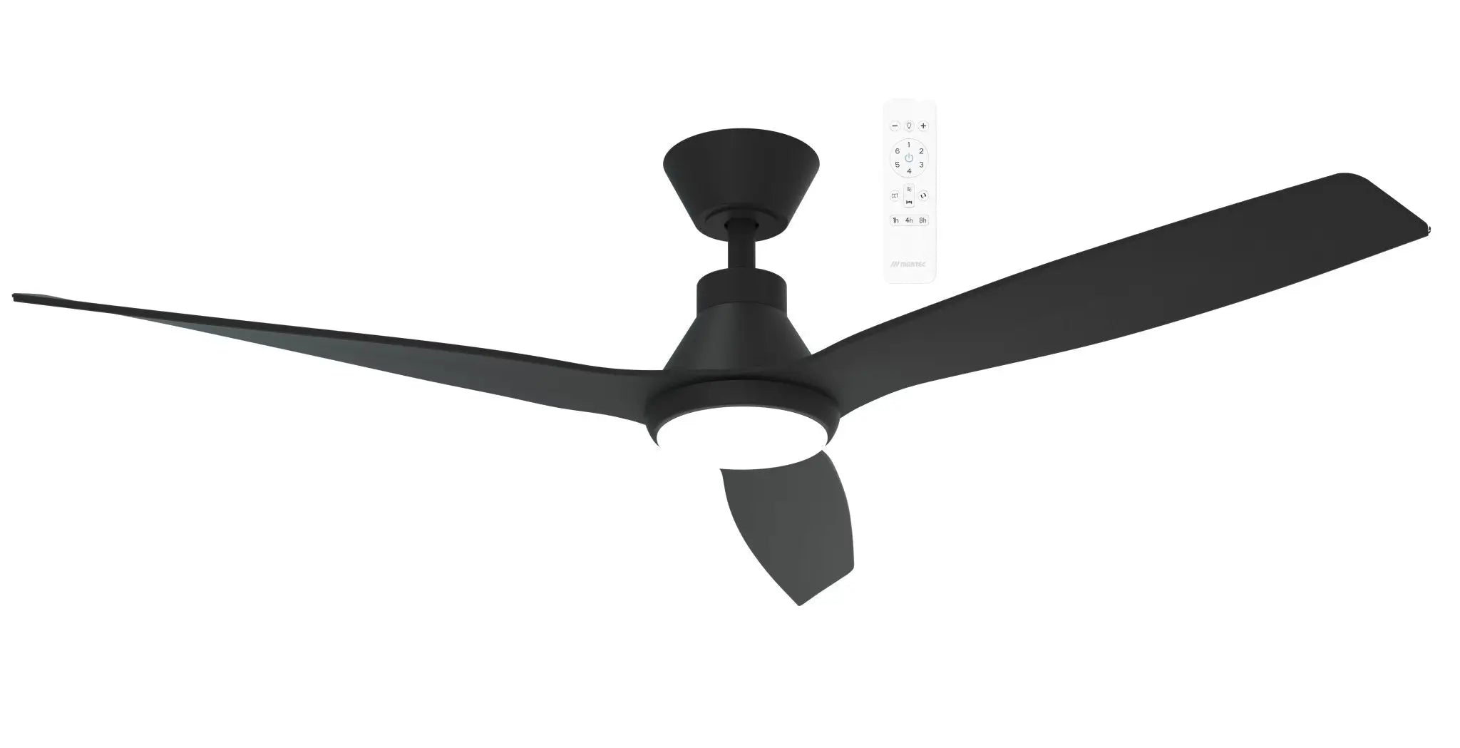 Triumph Dc Ceiling Fan with Light - Martec - Matt Black