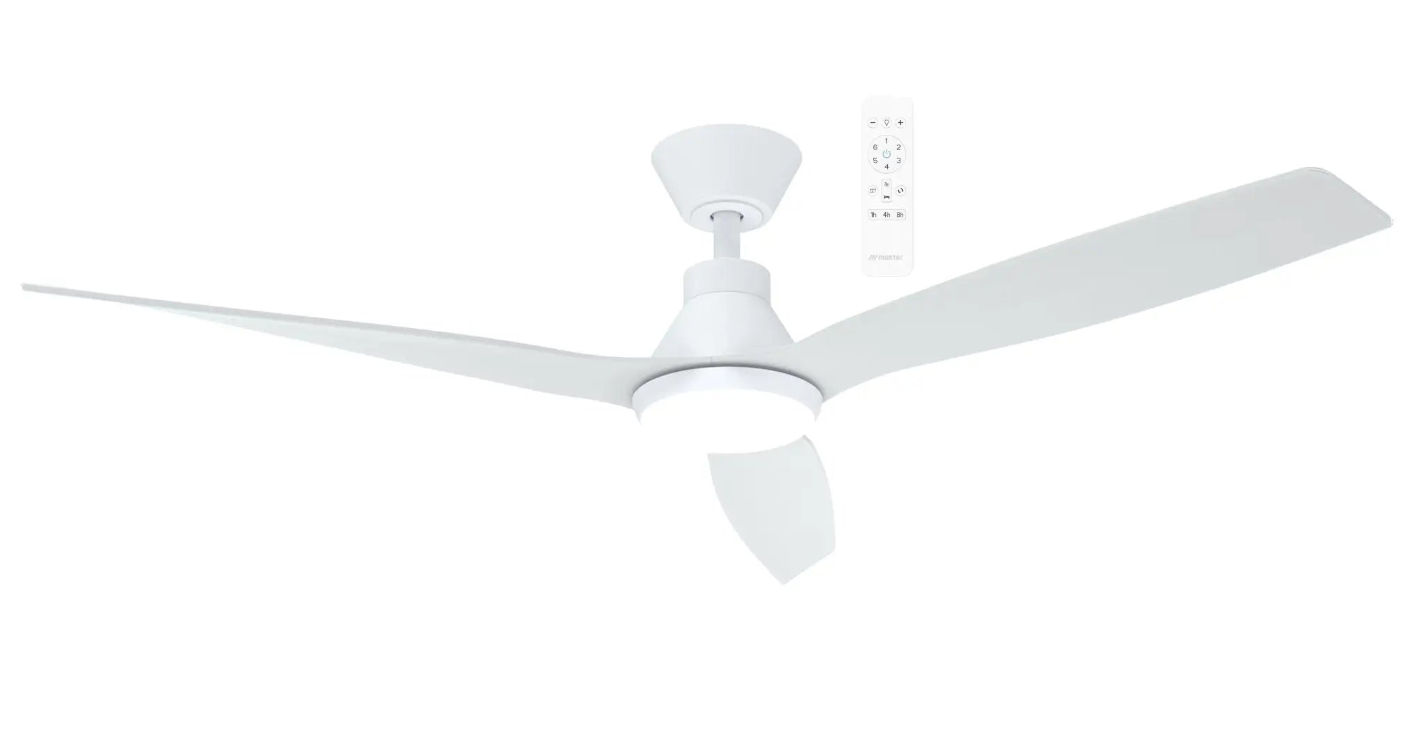 Triumph Dc Ceiling Fan with Light - Martec - Matt White
