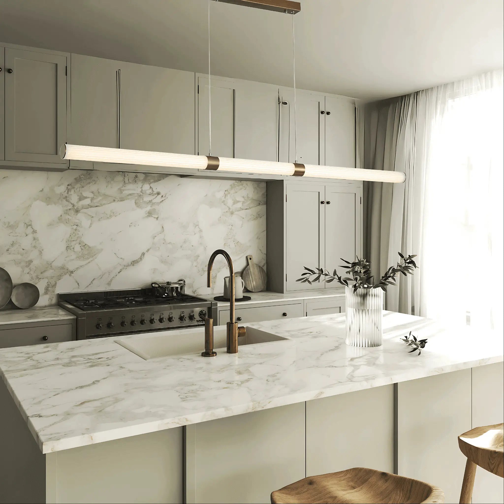 Oriel Maxwell Bronze Led Linear Pendant Australia