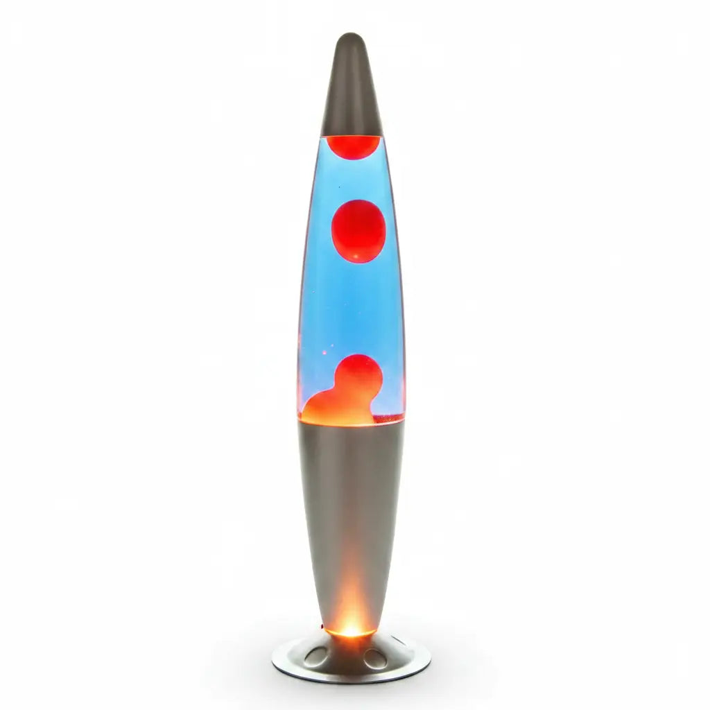 MDI Silver red blue peace motion lava lamp