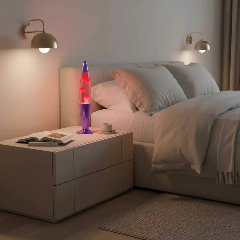 Purple Pink Metallic Peace Motion Lava Lamp