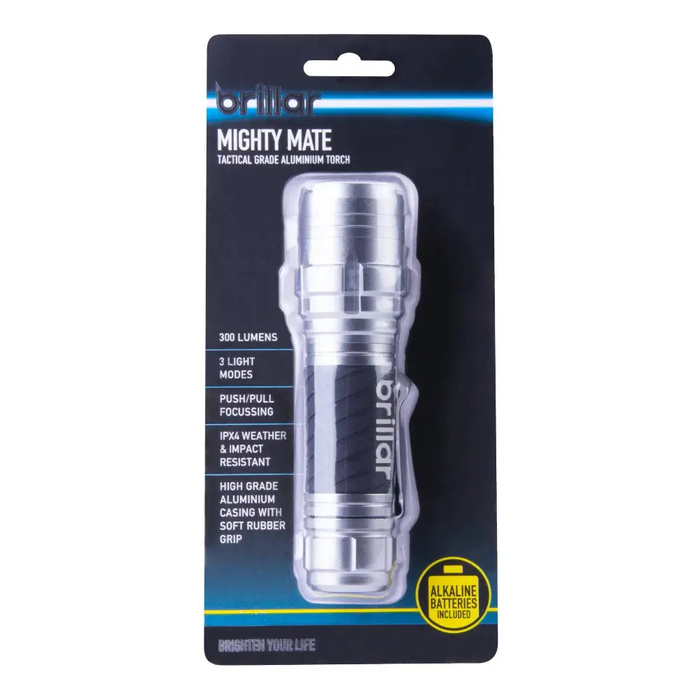 Brillar Electrical Mighty Mate - 300 Lumen Battery Torch BR0077