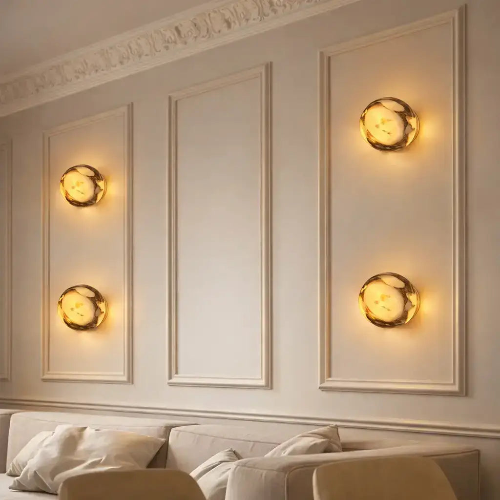 four two Milano Spanish Marble G9 LED Alabaster Wall Light living room