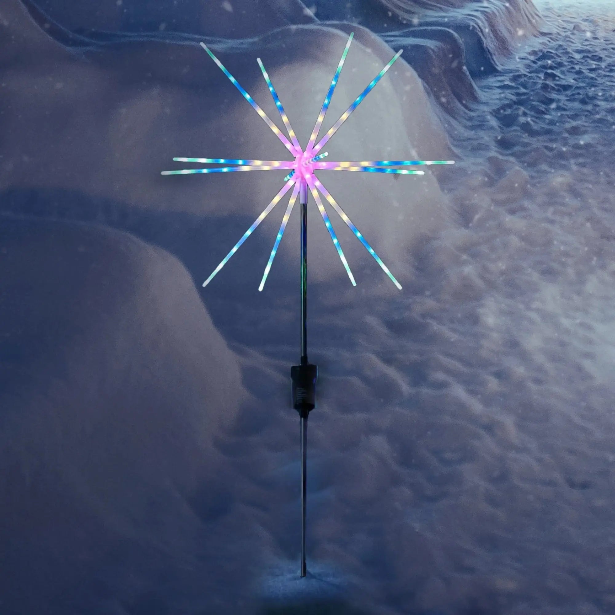 Promo Christmas Path Light Multicolour Solar Powered Starburst Pathway Stake Light LLPTH09M-P
