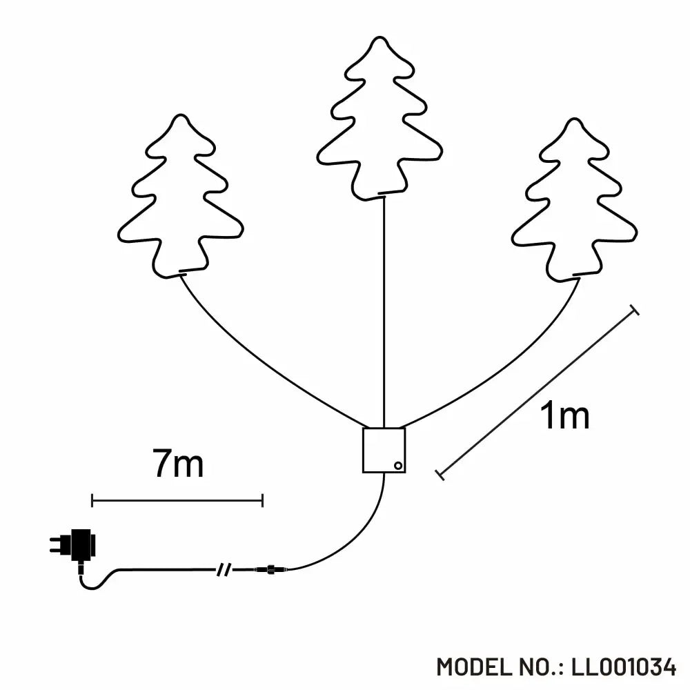 Promo Christmas Ceiling&Wall Decoration Neon Flex Stake Light - Christmas Tree - Set of 3 Pieces LL001034-P