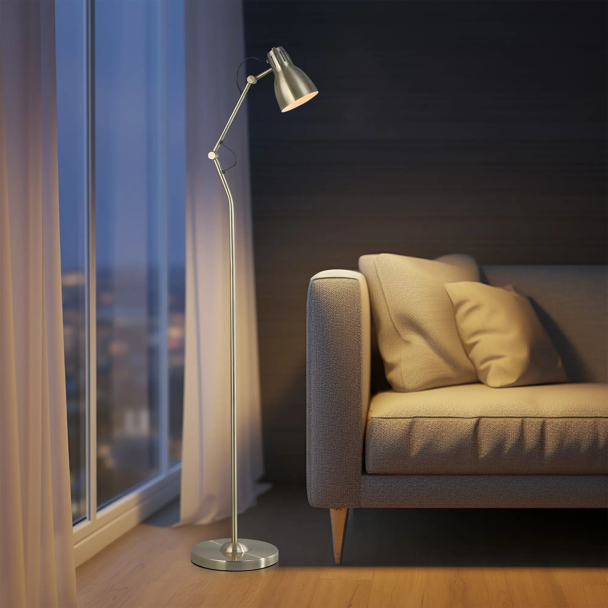 Nord Metal Floor Lamp - Antique Brass Lexi Lighting