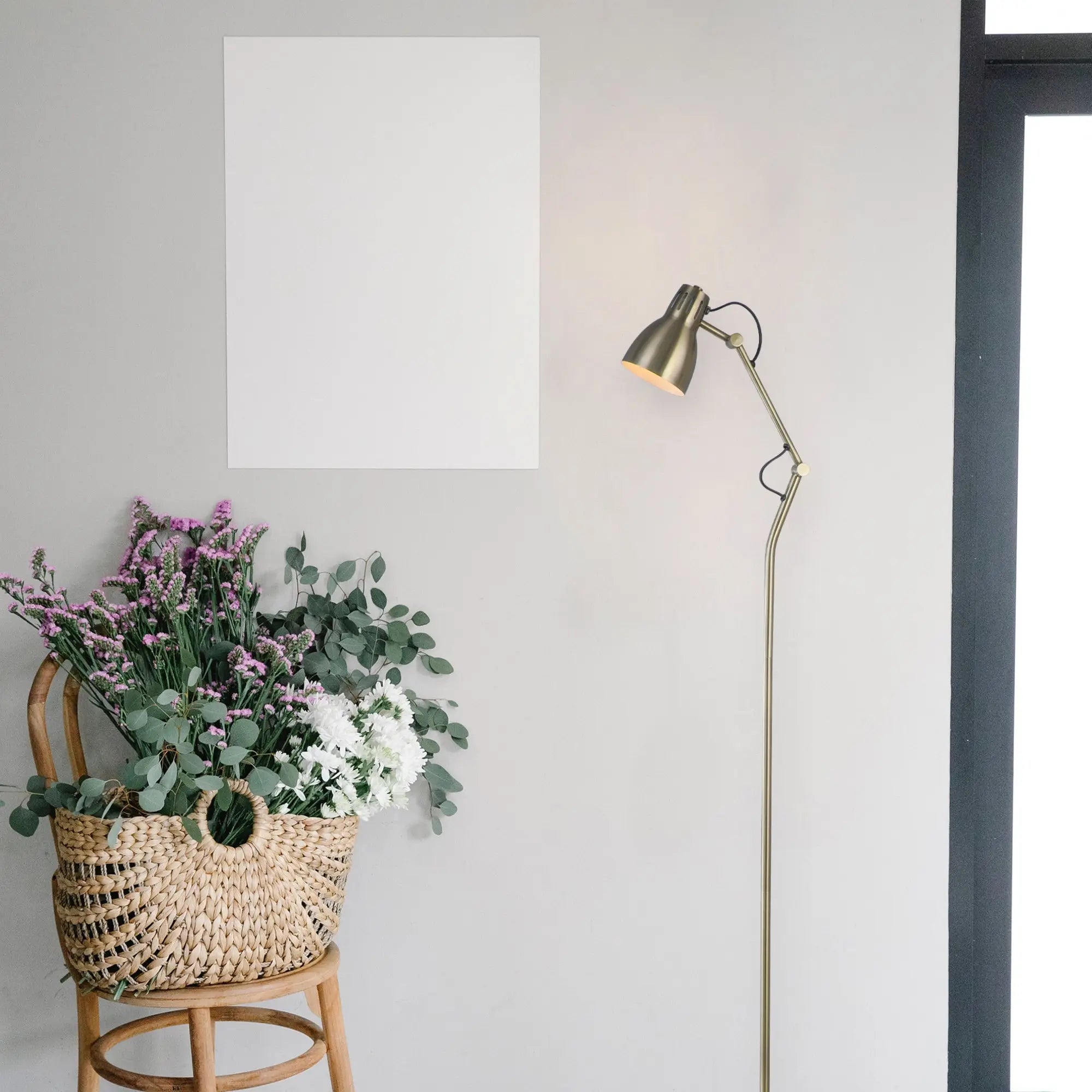 Nord Metal Floor Lamp - Antique Brass Lexi Lighting