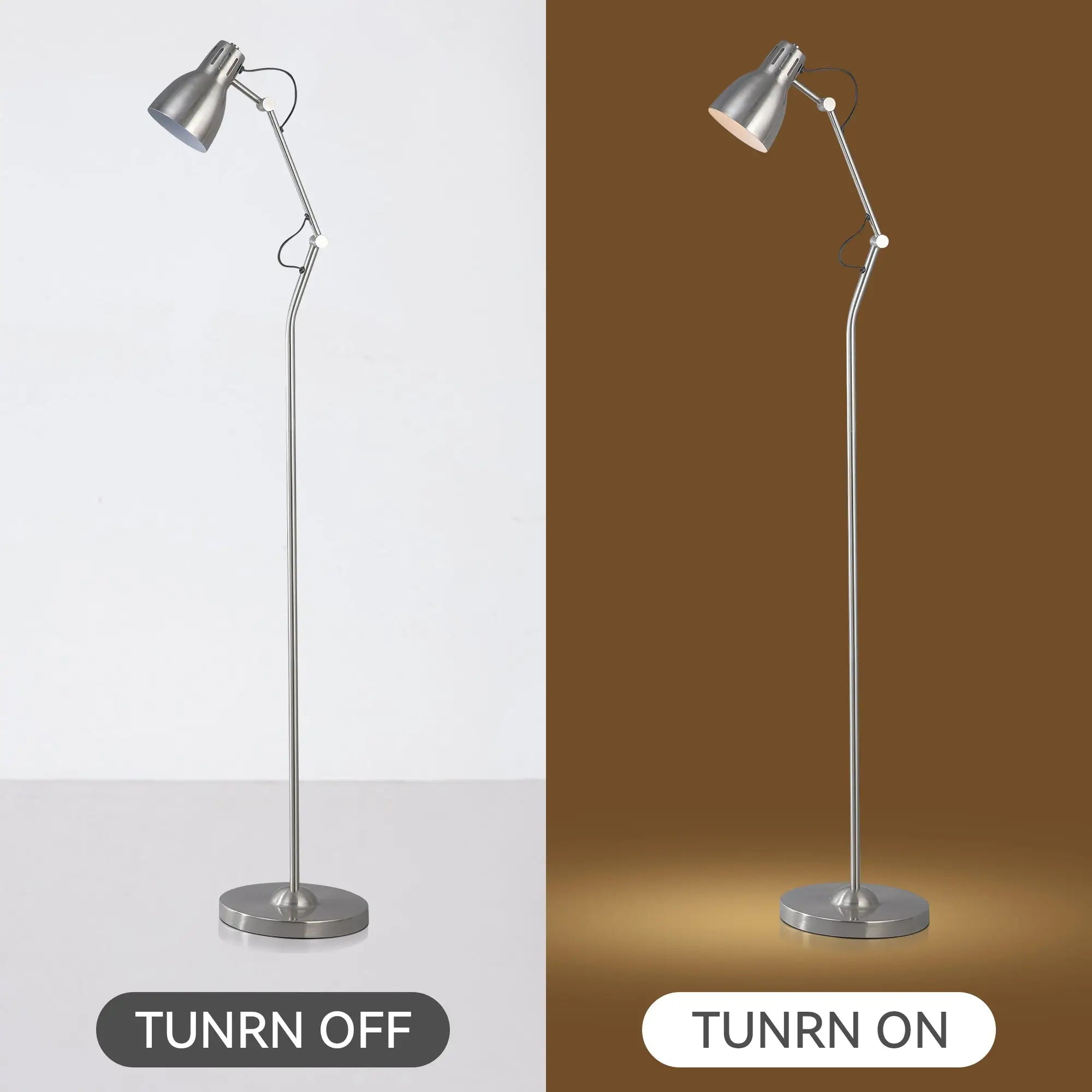 Nord Metal Floor Lamp - Satin Chrome Lexi Lighting