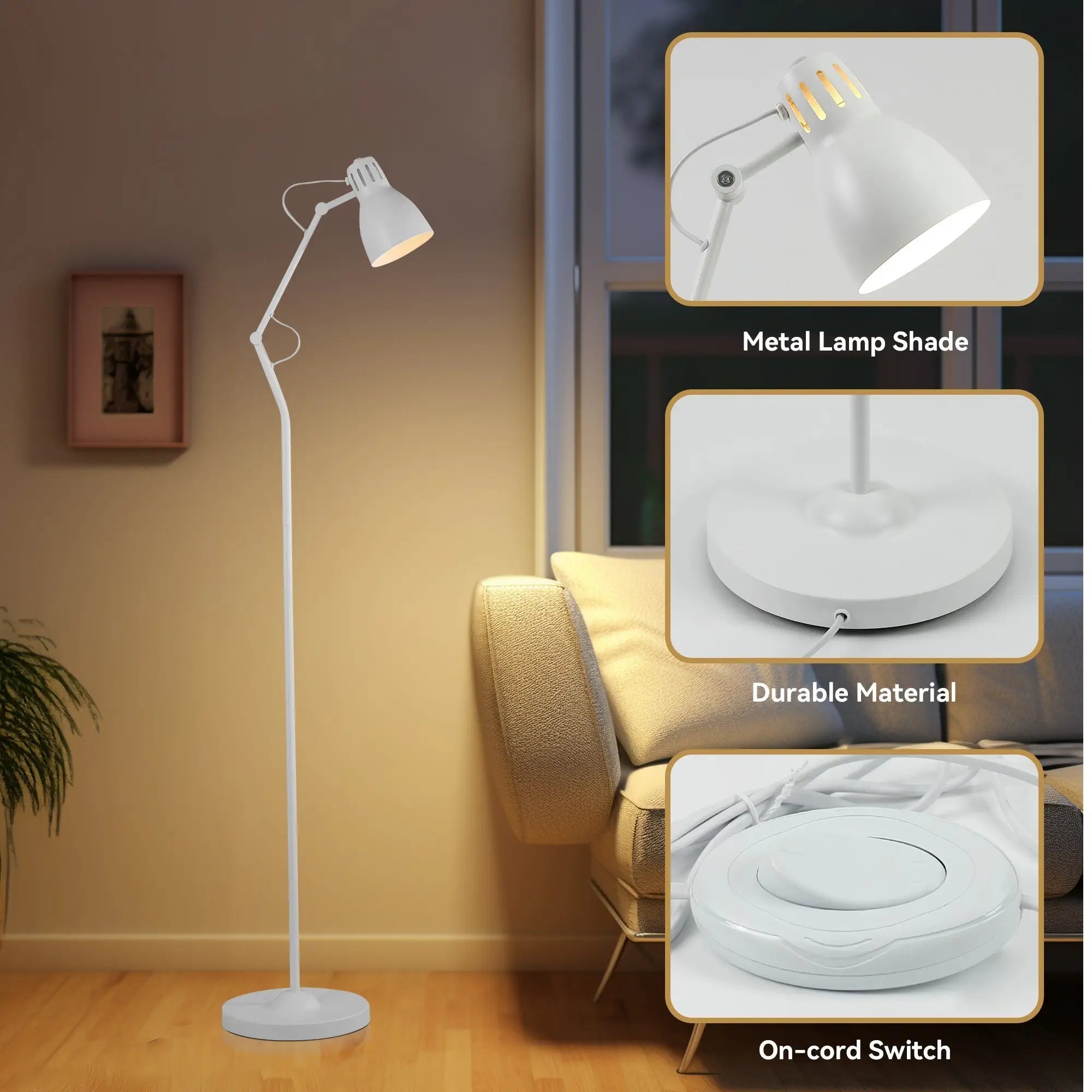 Nord Metal Floor Lamp - White Lexi Lighting