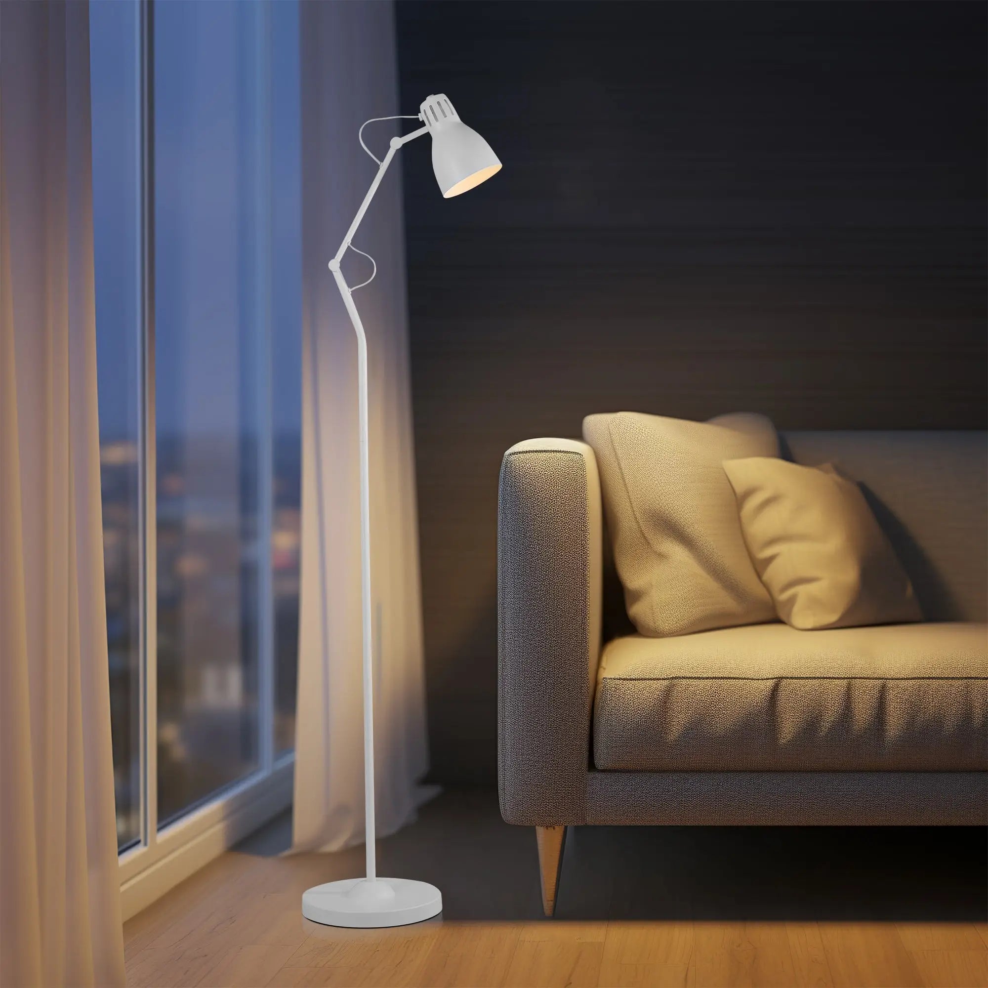 Nord Metal Floor Lamp - White Lexi Lighting