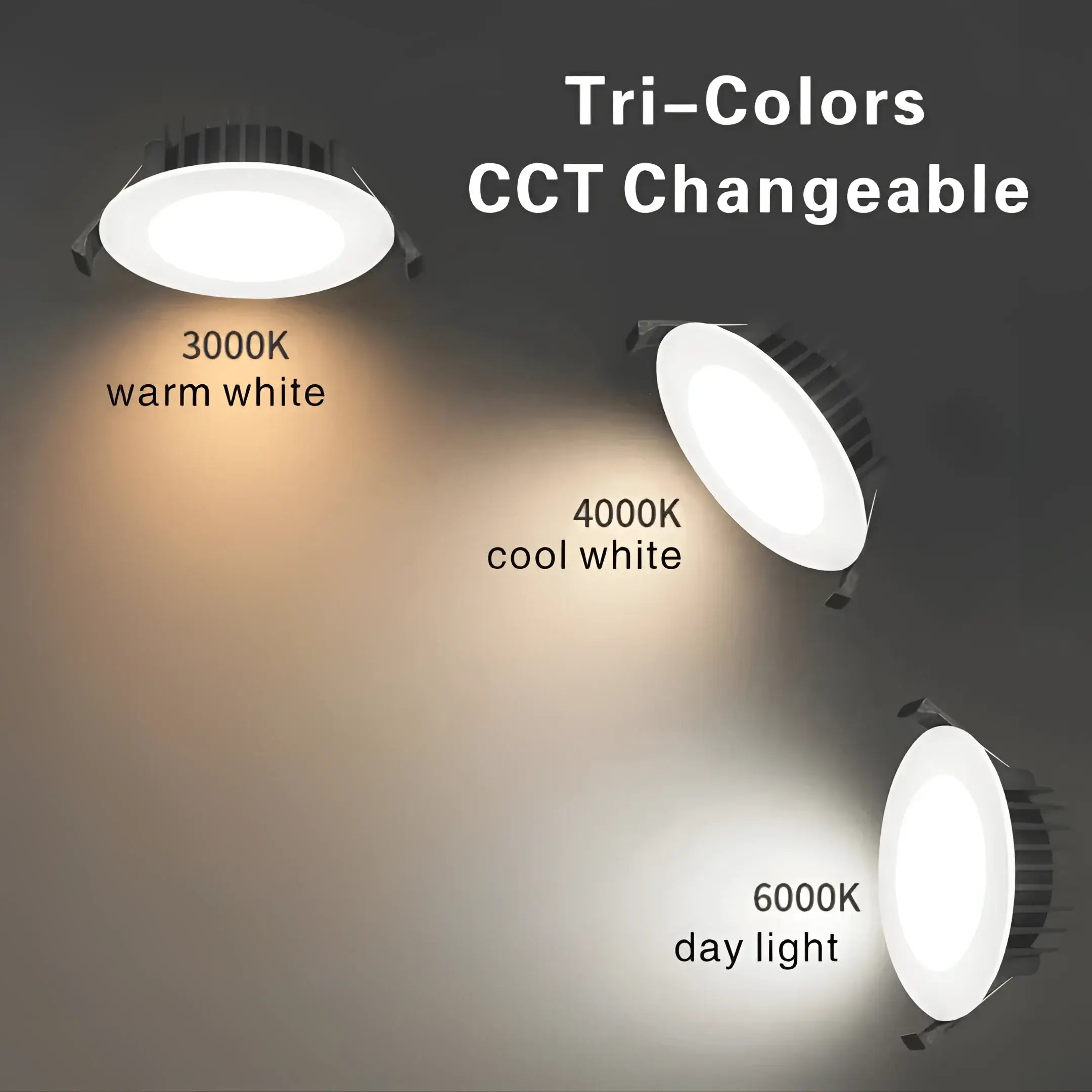 Nullarbor Tilt 12W tri-colour dimmable tilt LED downlight 3000K warm white