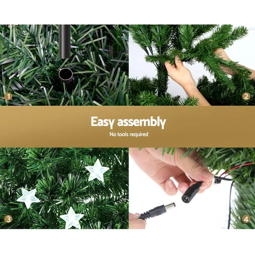 Jingle Jollys 1.5m Fibre Optic Led Xmas Tree Multi Colour