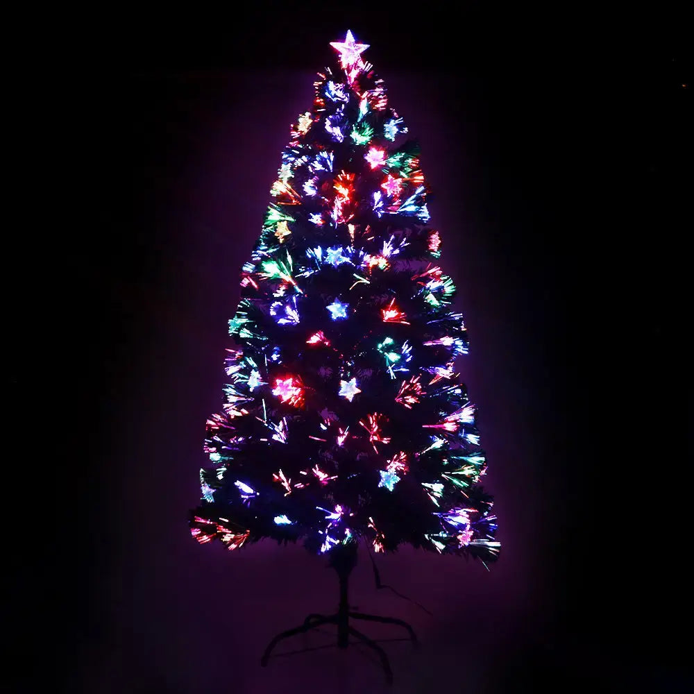 Jingle Jollys 1.5m Fibre Optic Led Xmas Tree Multi Colour