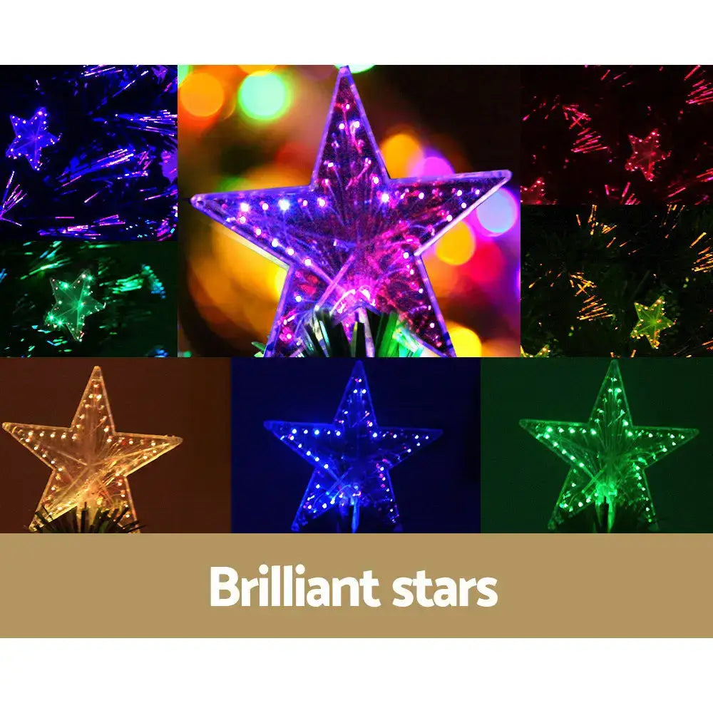 Jingle Jollys 1.5m Fibre Optic Led Xmas Tree Multi Colour