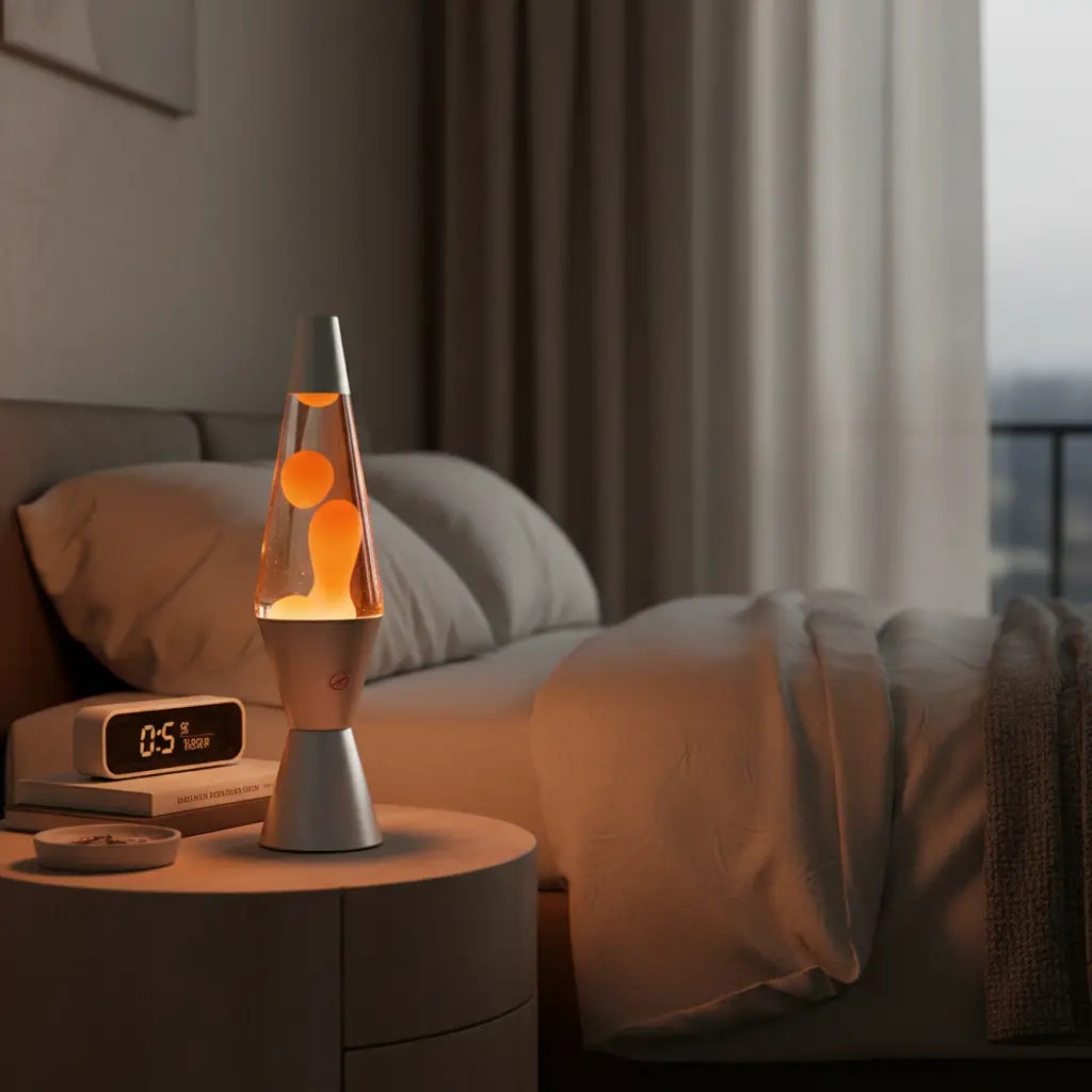 Orange & White Diamond Motion Lava Lamp