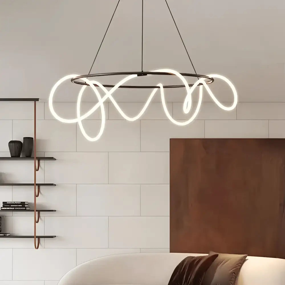 Green Earth Lighting Australia Pendant Light ORBIS BLACK 90W Circular LED Squiggle Pendant