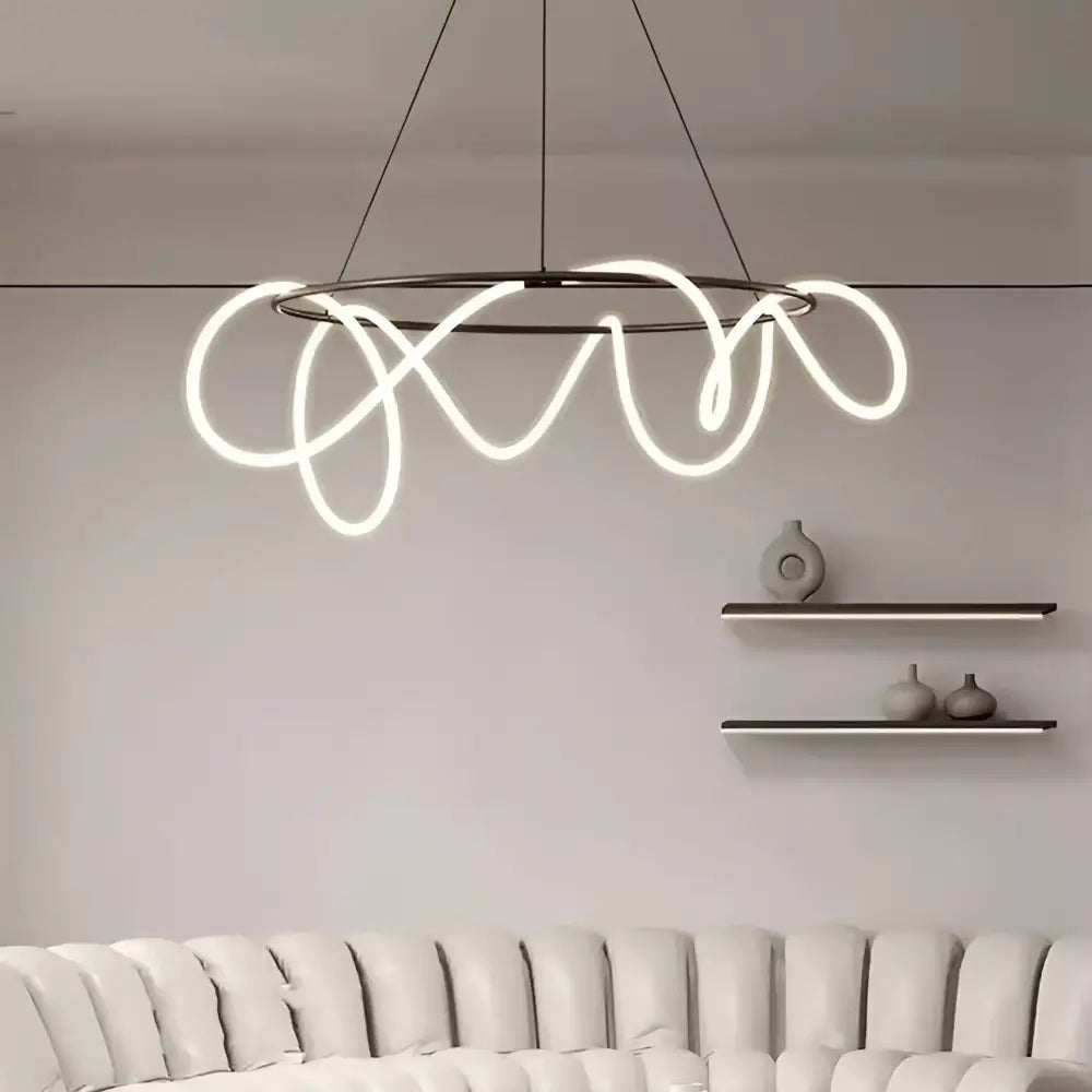 Green Earth Lighting Australia Pendant Light ORBIS BLACK 90W Circular LED Squiggle Pendant