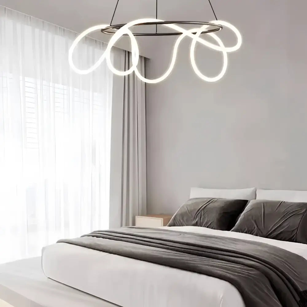 Green Earth Lighting Australia Pendant Light ORBIS BLACK 90W Circular LED Squiggle Pendant