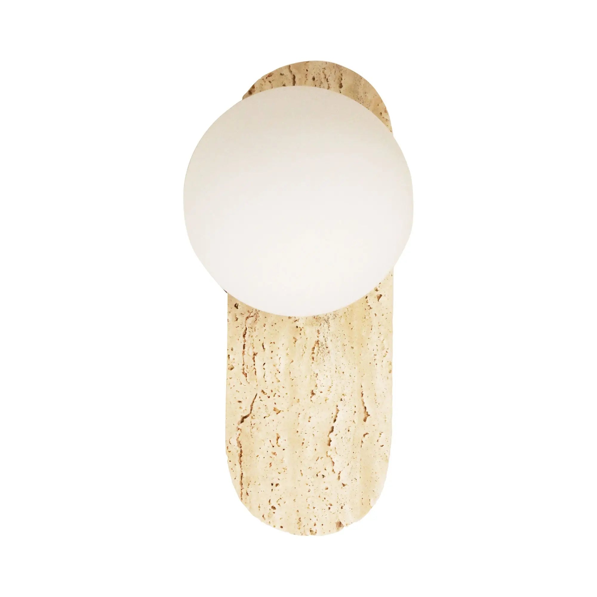 Oriel Ping G9 Travertine Decorative Opal Glass Wall Light