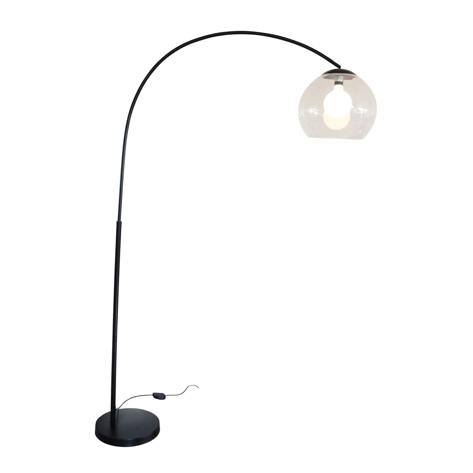 Over Floor Lamp with Acrylic Shade Black