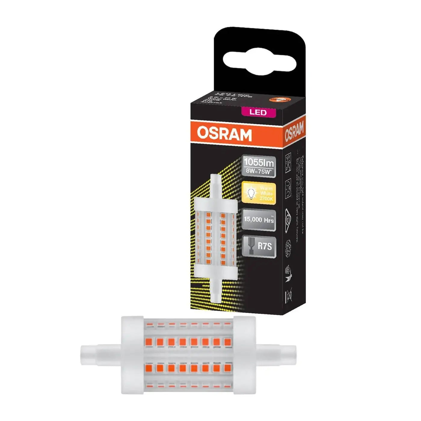 Osram R7s 78mm LED Globe 8W 1055lm Warm White Halogen Replacement