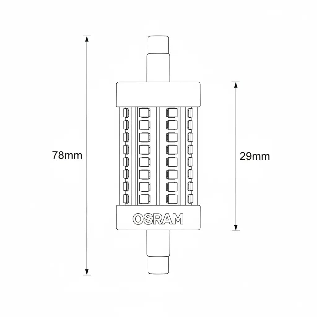 Osram R7s 78mm LED Globe 8W 1055lm Warm White Halogen Replacement