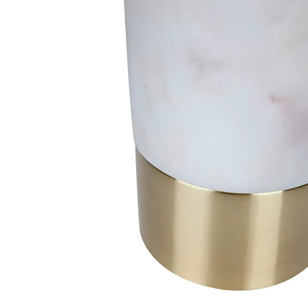 CAFE LIGHTING & LIVING Table Lamp Paola Marble Table Lamp - White w Black Shade B11554