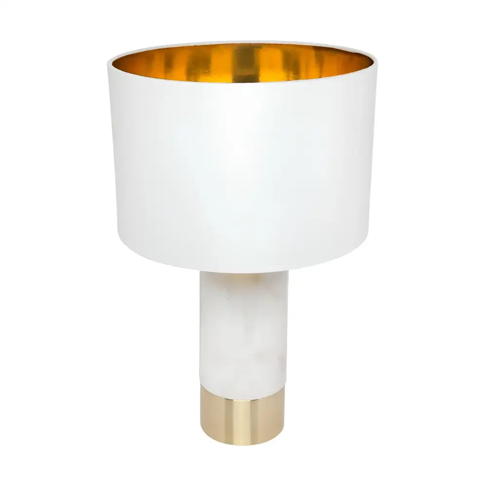 CAFE LIGHTING & LIVING Table Lamp Paola Marble Table Lamp - White w White Shade B12271
