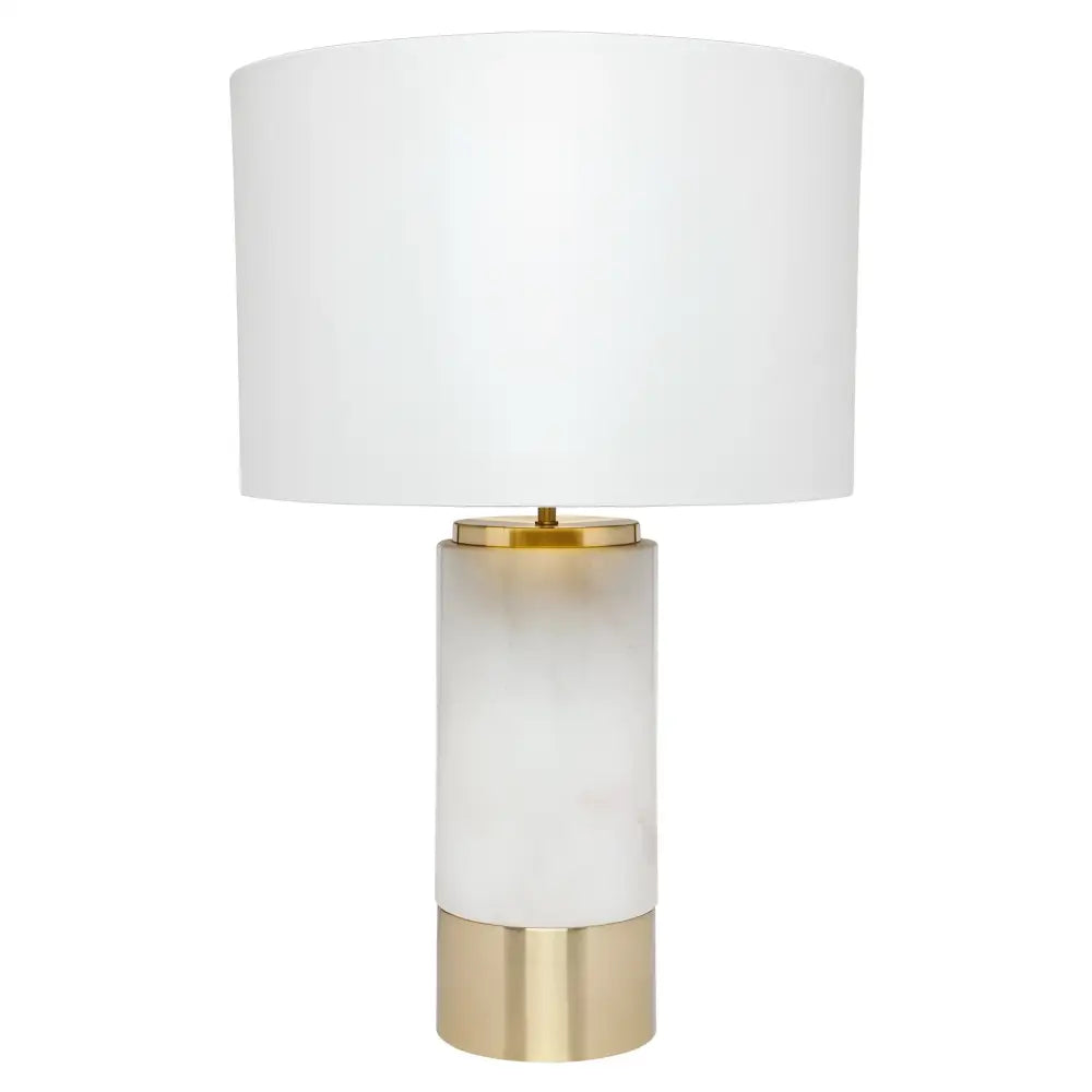 CAFE LIGHTING & LIVING Table Lamp Paola Marble Table Lamp - White w White Shade B12271