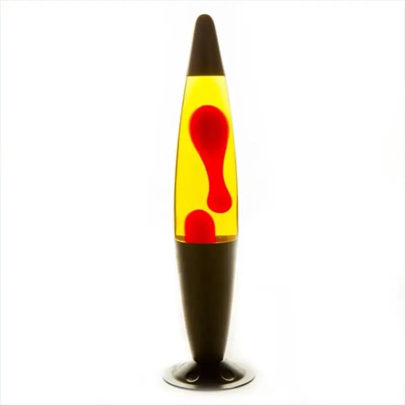 Peace Motion Lamp Black Red Yellow with Yellow Liquid