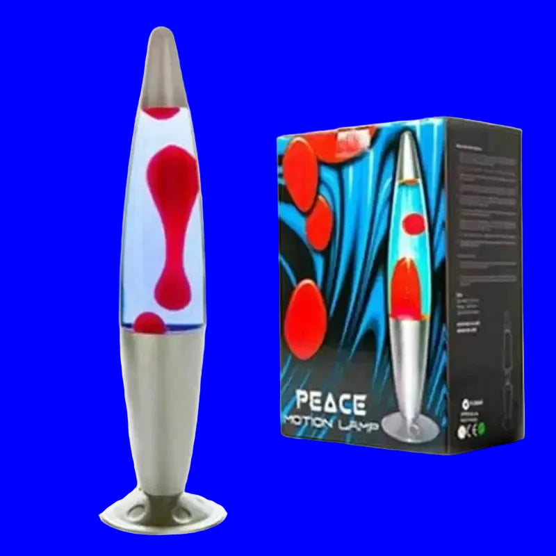 Mdi Silver Red Blue Peace Motion Lava Lamp