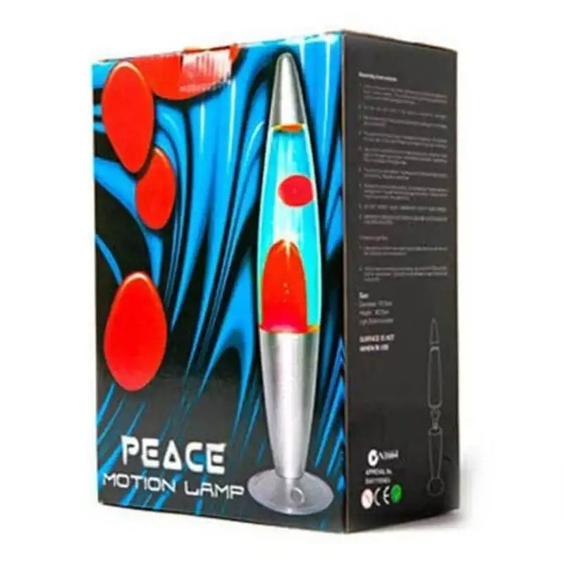 Mdi Silver Red Blue Peace Motion Lava Lamp