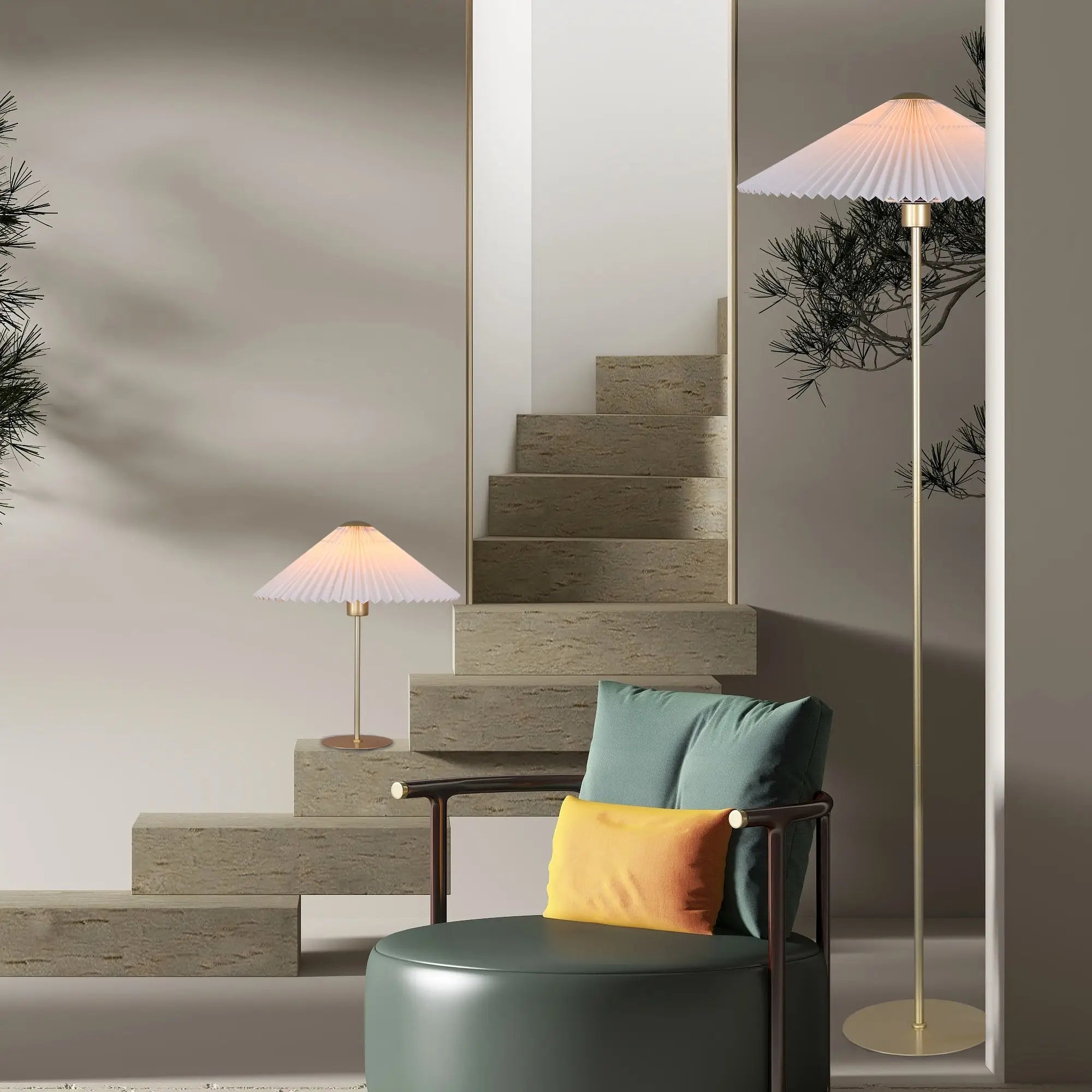 Peck Pleated Floor Lamp Lexi Lighting