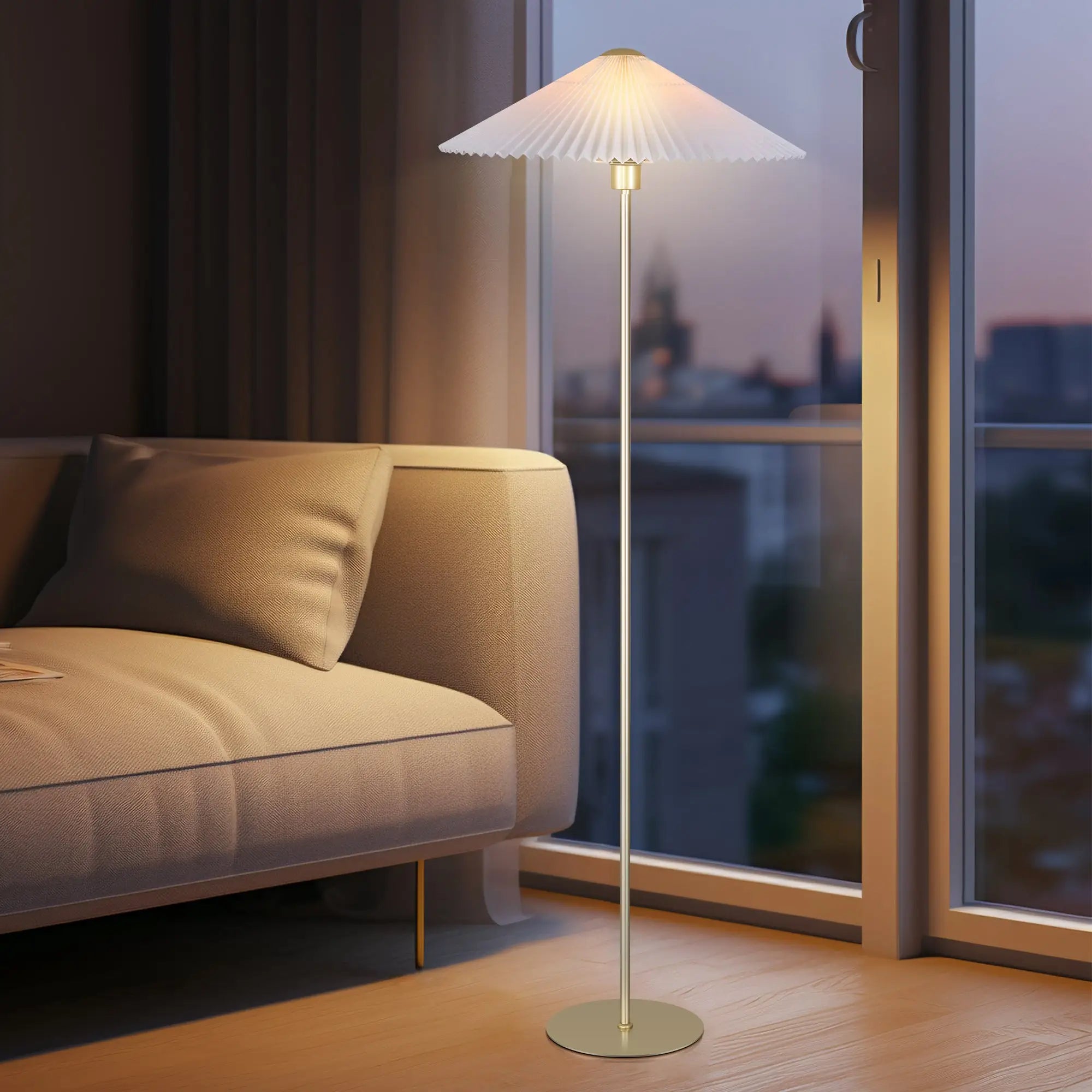 Peck Pleated Floor Lamp Lexi Lighting