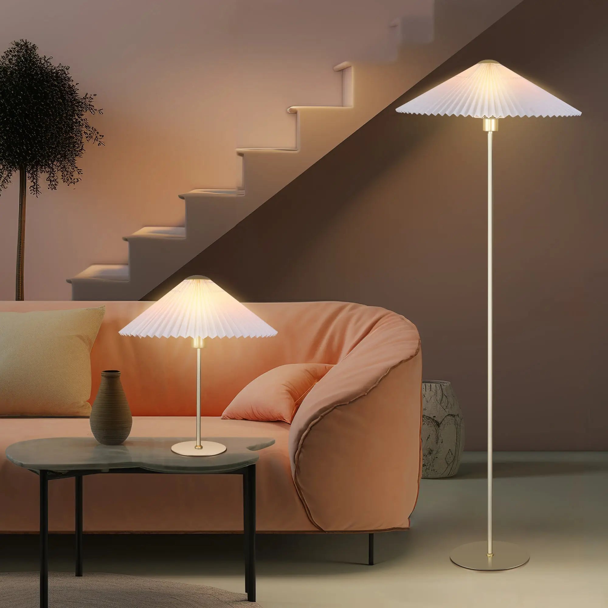 Peck Pleated Floor Lamp Lexi Lighting
