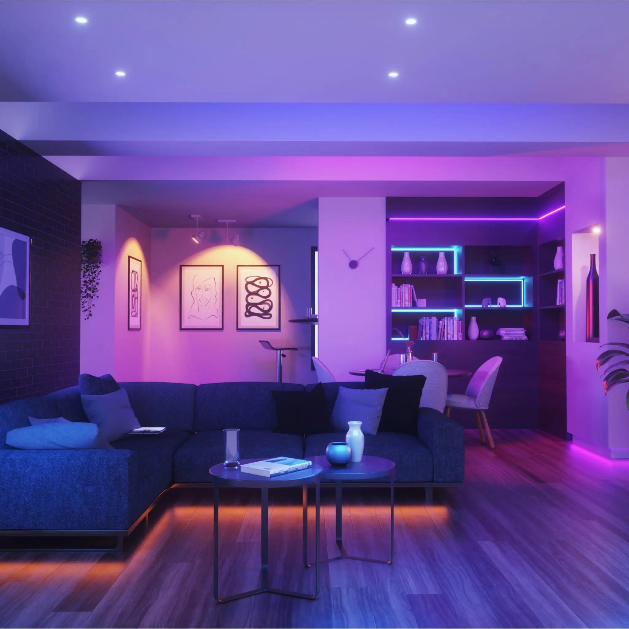 Philips Hue Akari 8.5W White & Colour Smart LED Downlight - 90mm Cut out