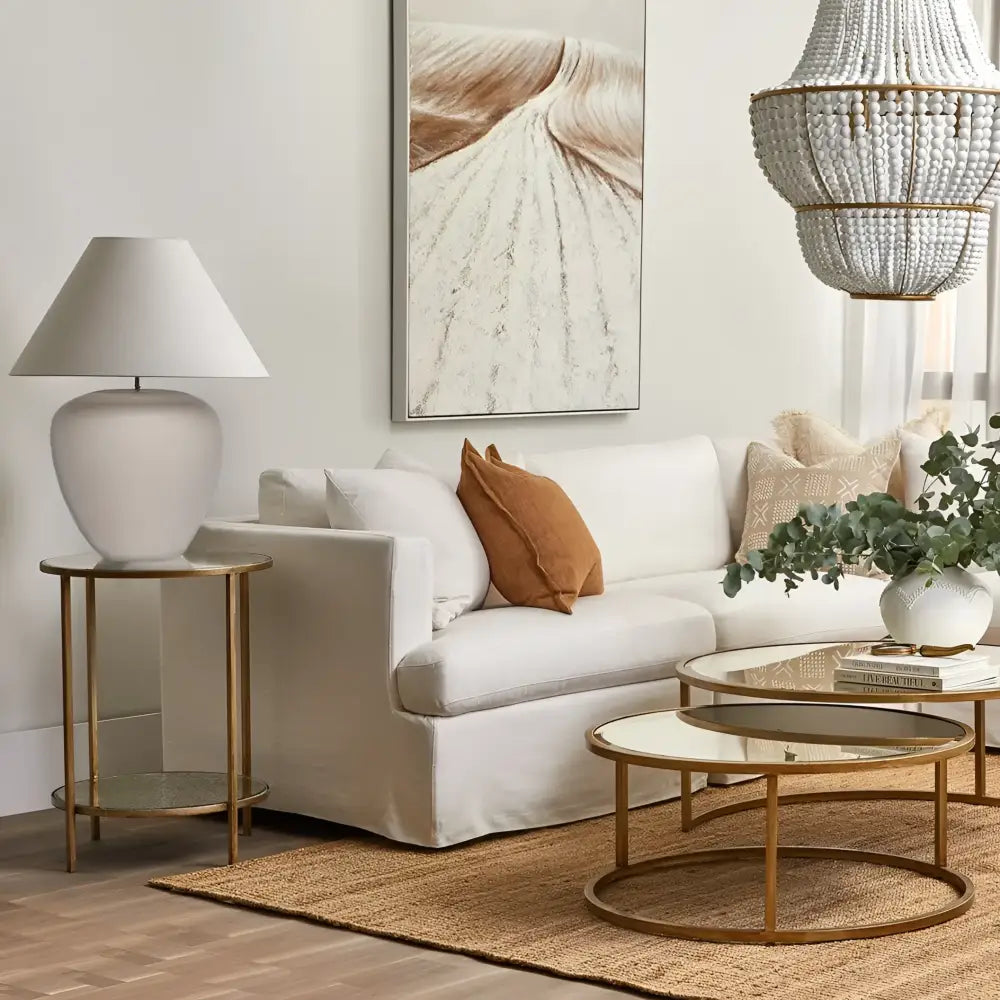 CAFE LIGHTING & LIVING Table Lamp Picasso Table Lamp - Natural w White Shade B13287