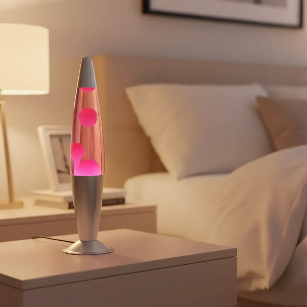 Silver Pink Pink Peace Motion Lava Lamp