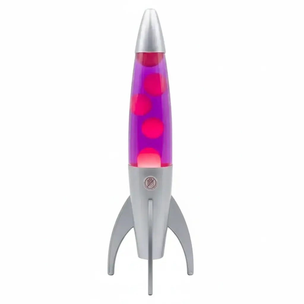 Pink White Rocket Motion Lava Lamp - 37cm Retro Table Lamp