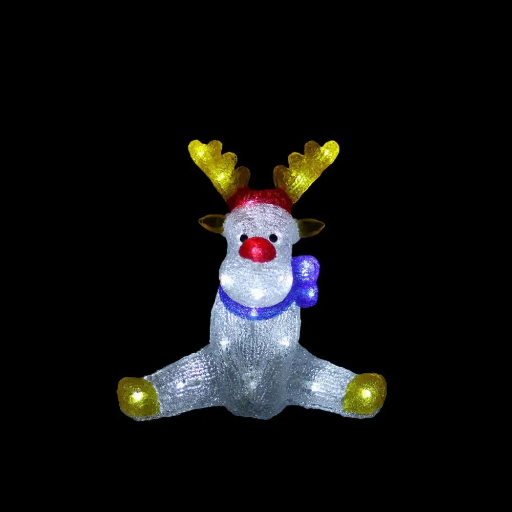 Promo Christmas Figure Acrylic Sitting Red Nose Reindeer - H30cm ACY019-P