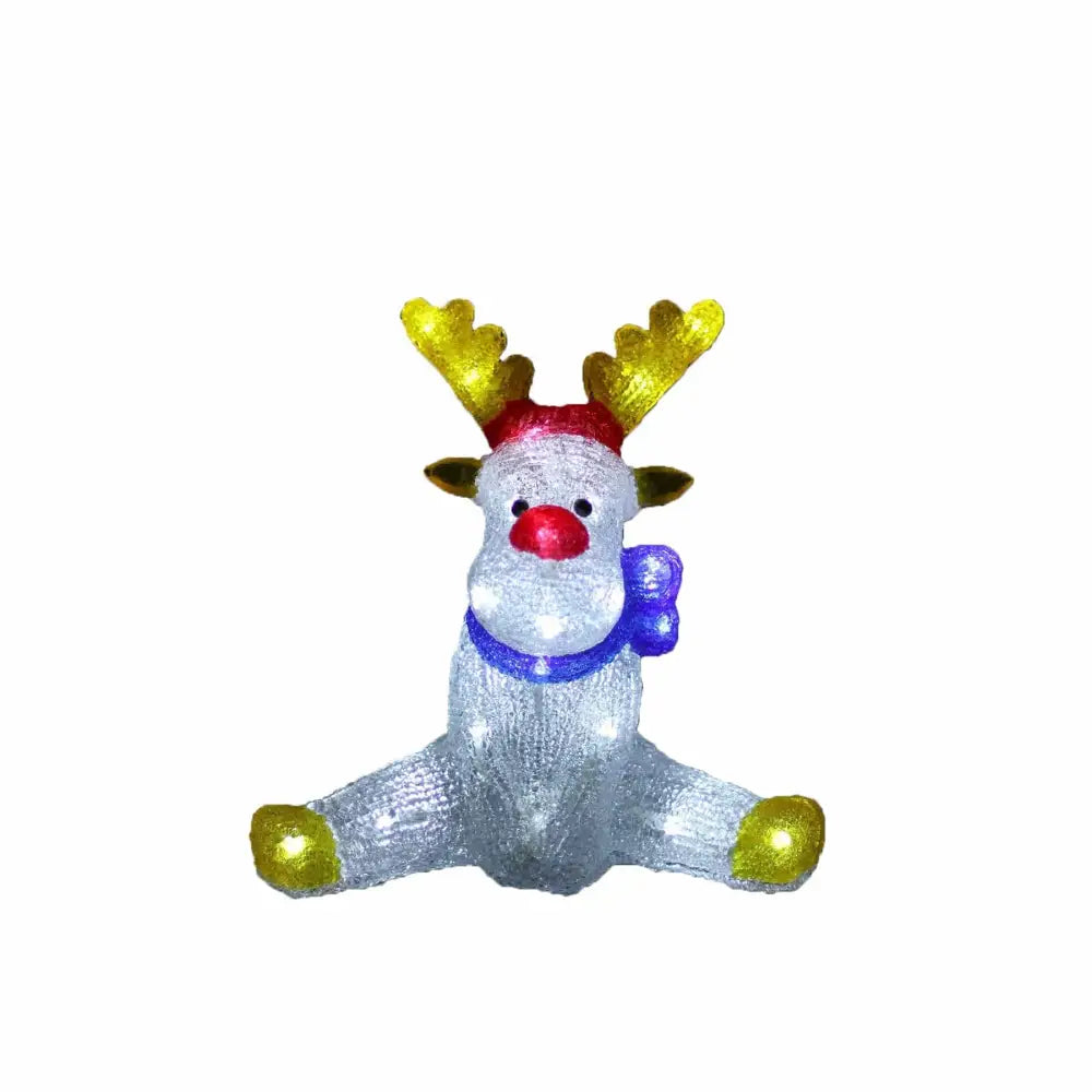 Promo Christmas Figure Acrylic Sitting Red Nose Reindeer - H30cm ACY019-P