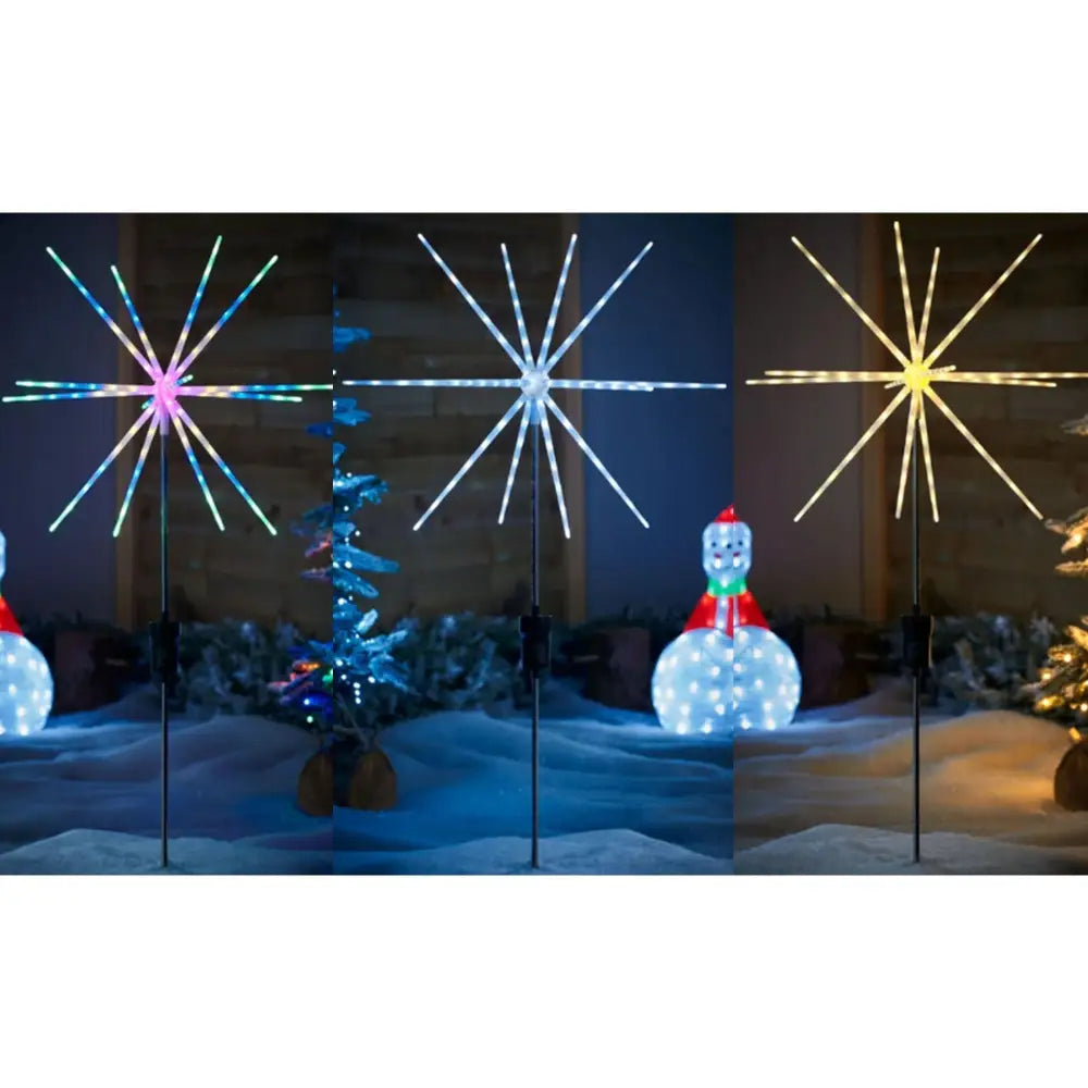 Promo Christmas Path Light Solar Powered Starburst Pathway Stake Light