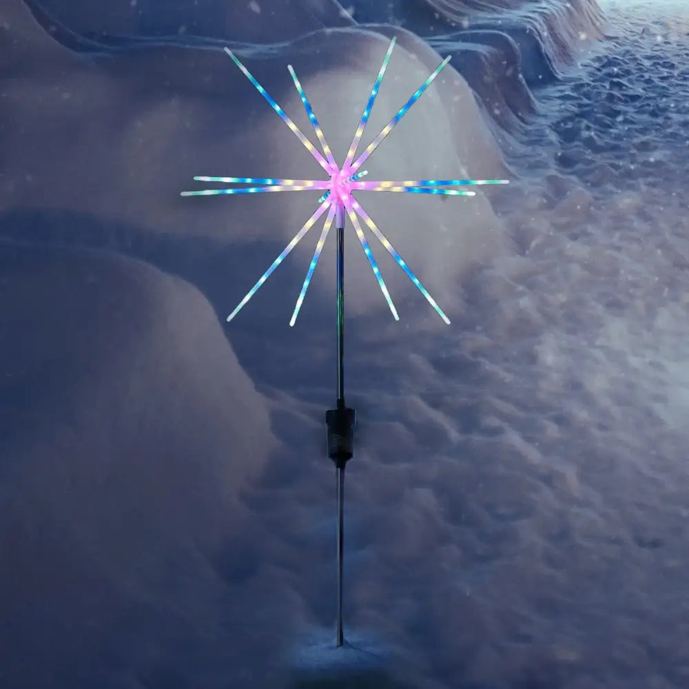 Promo Christmas Path Light Multicolour Solar Powered Starburst Pathway Stake Light LLPTH09M-P