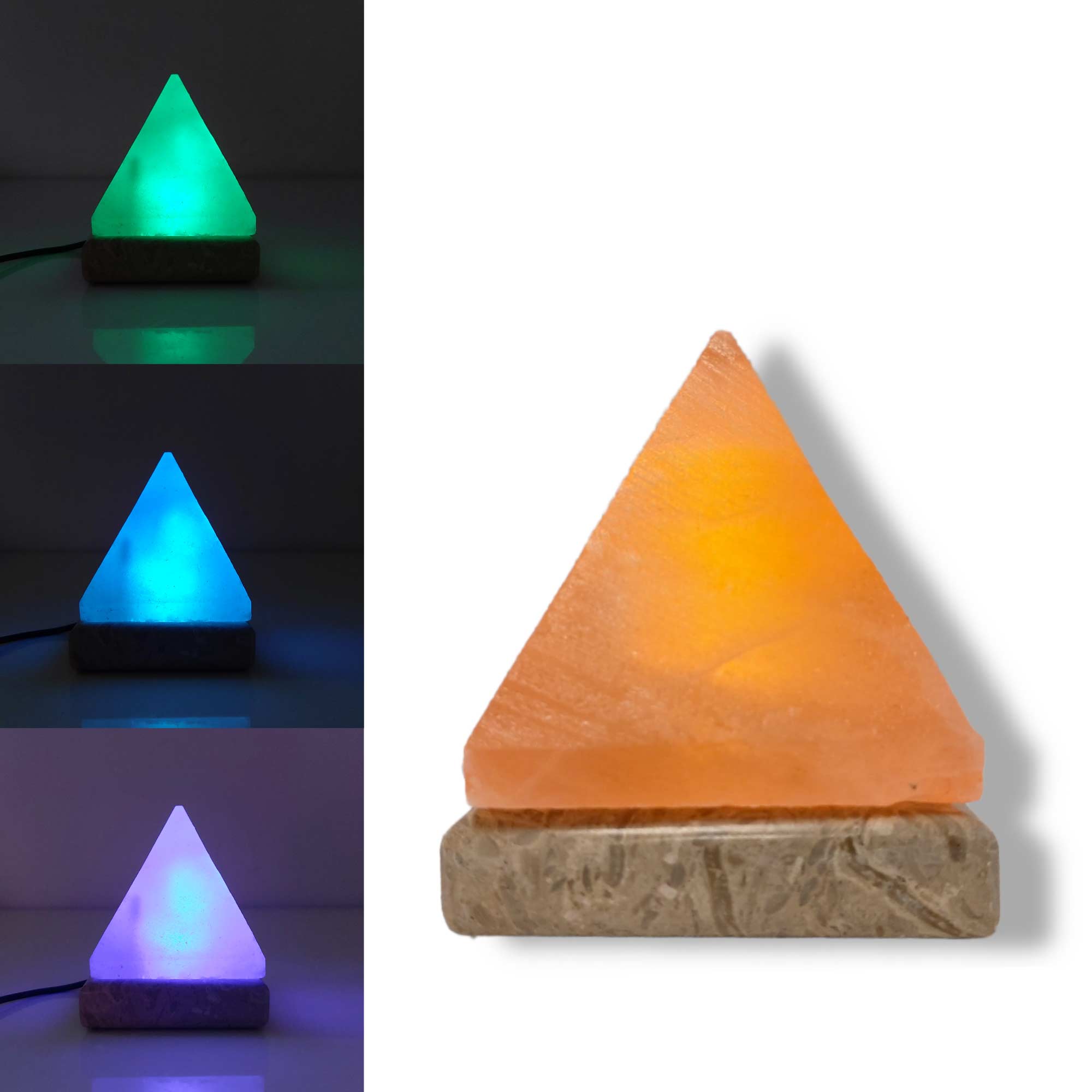 Green Earth Lighting Australia Home & Garden > Lighting > Night Lights & Ambient Lighting Pyramid Shape USB Colour Changing Himalayan Salt Lamp COLOUR_USB_Salt_Lamp_PYRAMID