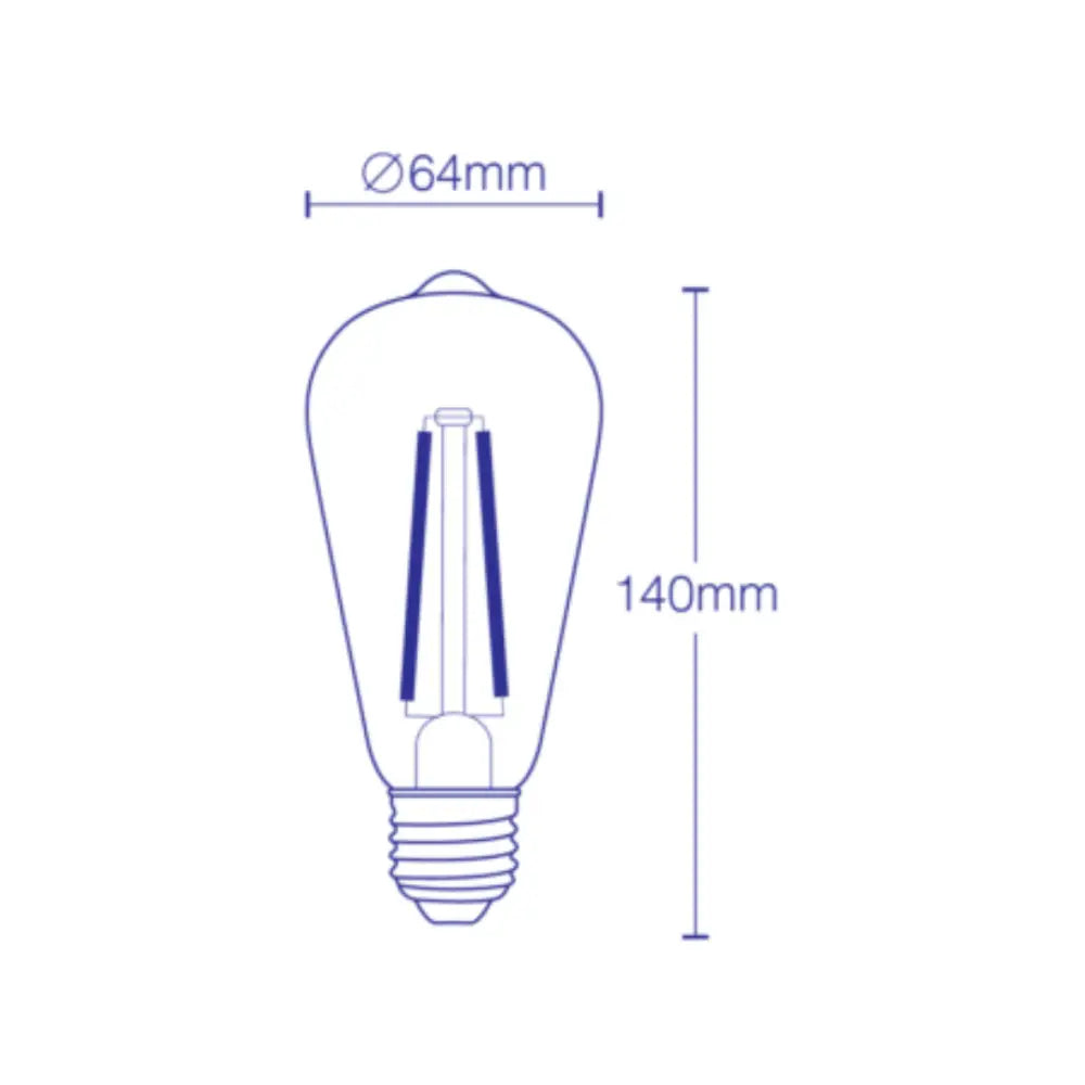 Qzao LED Globes 8W E27 Pear Style Vintage LED Globe ST64 Shape 6000K