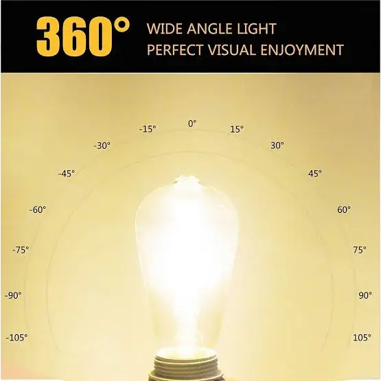 Qzao LED Globes 8W E27 Pear Style Vintage LED Globe ST64 Shape 6000K